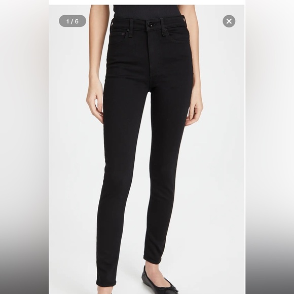 rag & bone nina high rise skinny black denim size 24 - Picture 3 of 16